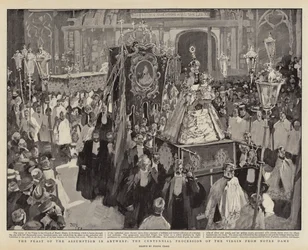 A Festa da Assunção em Antuérpia, a Procissão do Centenário da Virgem de Notre Dame